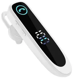 Bluetooth 5.0 Earpiece Noise Cancelling Headphone Driving Trucker In Ear Headset black white