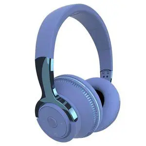 Wireless Bluetooth 5.1 Headphones Over Ear LED Headset Stereo Noise Cancelling Blue