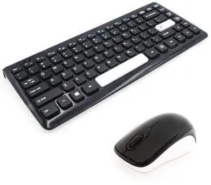 Wireless Keyboard and Mouse Kits, Silm and Light Noise, 2.4Ghz Black