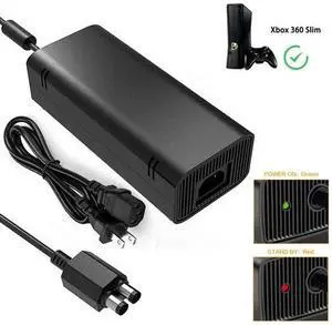 For Microsoft Xbox 360 Slim Power Supply Adapter Brick Charger Power Cord Cable For Microsoft Xbox 360 Slim Power Supply Adapter Brick Charger Power Cord Cable