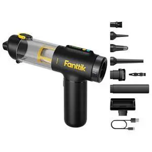 Fanttik Slim V10 Mix Cordless Car Vacuum, 4 in 1 Handheld Air Duster, Color Smart LED Display, 16kPa Suction Power, Cordless Portable Mini Keyboard Vacuum for Car, Office Desk Fanttik Slim V10 Mix Cordless Car Vacuum, 4 in 1 Handheld Air Duster, Color Smart LED Display, 16kPa Suction Power, Cordless Portable Mini Keyboard Vacuum for Car, Office Desk
