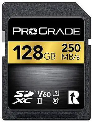 SD UHS-II 128GB Card V60 Up to 130MB/s Write Speed and 250 MB/s Read Speed | for Professional Vloggers, Filmmakers, Photographers & Content Curators By Prograde Digital SD UHS-II 128GB Card V60 Up to 130MB/s Write Speed and 250 MB/s Read Speed | for Professional Vloggers, Filmmakers, Photographers & Content Curators By Prograde Digital