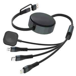Retractable Multi Charging Cable for Watch - 100W Retractable 4-in-1 Multi Charging Cable with USB-C Lightning Micro USB & iWatch Port Portable Travel Charger Cord for iPad iPhone Android Retractable Multi Charging Cable for Watch - 100W Retractable 4-in-1 Multi Charging Cable with USB-C Lightning Micro USB & iWatch Port Portable Travel Charger Cord for iPad iPhone Android