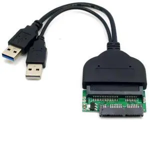 1.8" Micro SATA 16Pin to 2.5" SATA 22Pin PCB Converter Adapter for SSD HDD Hard Disk Drive with Extral USB Power Cable