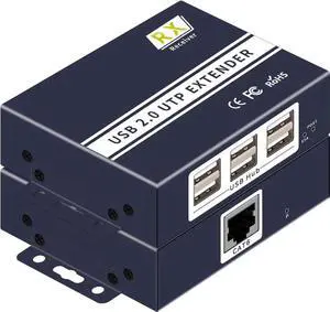 USB Extender Over ethernet cat5e cat6/7 up to 492FT/150m,6 Port UBS2.0,USB ethernet Extender Over rj45 IP Gigabit Switch ethernet Extender. No Driver,Supports All Operating System, Keyboard and Mouse