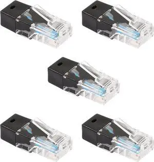 RJ45 Network Test Adapter, 8P8C Network Plug 120 Ohms 0.25 Watts,RJ45 Connectors, for Device Network Testing 5 PCS