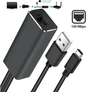 Micro USB to 100Mb Ethernet 10/100 RJ45 Network LAN Adapter For Nintendo Switch