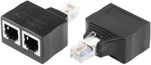 Phone Jack Splitter RJ11 Male to 2 Female 6P6C Telephone Inline Coupler Telephone Extension Adapter for Landline Fax Machine 2 PCS (M/F)