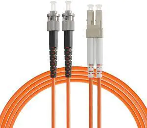 LC to ST Fiber Patch Cable, Multimode Duplex 50/125um OM2 Fiber Jumper- LC/UPC-ST/UPC Patch Cords Orange
