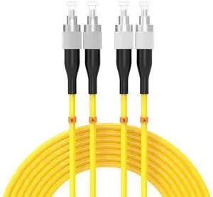 FC/UPC-FC/UPC Single-Mode Fiber Optic Cable FC to FC OS2 Jumper Optical Patch Cord Duplex 9/125um Yellow