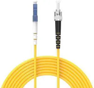 LC/UPC-ST/UPC Single-Mode Fiber Optic Cable LC to ST OS2 Jumper Optical Patch Cord Simplex 9/125um Yellow LC-ST