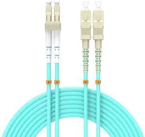 OM3 Fiber Patch Cable  LC/UPC to SC/UPC 10Gb/Gigabit MultiMode Jumper Duplex 50/125m LSZH Fiber Optic Cord for SFP Transceiver