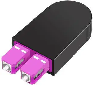 SC/UPC Fiber Optic Loopback Adapter Tester Multimode Duplex 50/125m OM4 Loopback Plug Standard SC Connector Loopback Adapter/Test Plug, for Fibre Optic Networks Fibre Optic Cable Testing