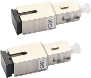 2 Pack 10dB SC Fiber Optic Attenuator, Single Mode Fixed in-Line Fiber Attenuator, SM SC/UPC Male to Female