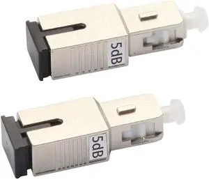 2 Pack 5dB SC Fiber Optic Attenuator, Single Mode Fixed in-Line Fiber Attenuator, SM SC/UPC Male to Female