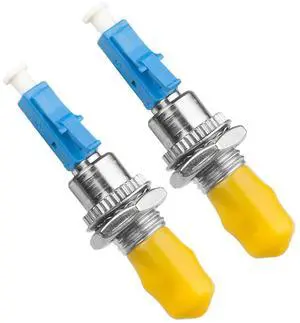 2 Pack Singlemode LC/UPC Male to ST/UPC Female Fiber Optic Adapter Connector Hybrid Optical Adapter/Coupler, Flange-Type Adapter