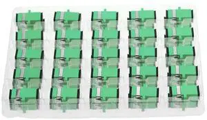 50PC Fiber Optical Coupler Green SC Singlemode Fiber Optic Adapter, SC Female to SC Female APC Single Mode Fiber Optical Coupler, Network Internet Connector Adapter with Mount Panel
