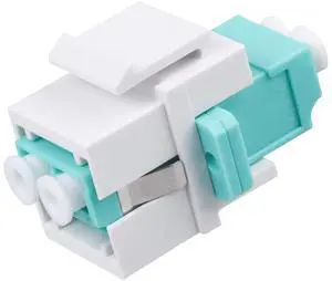 10-Pack LC/OM3 Fiber Optic Coupler Keystone Jack Modular for Patch Panels and Wall Plates Fiber Optic Cable Adapter LC Duplex Multimode