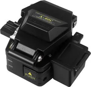 A-60C Fiber Cleaver for 0.25mm, 0.9mm, 3.0mm Fiber Cable with16 Position Blades and 3 in 1 Fixture Automatic Rebound Slider Rail FTTH Tool