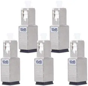 5 Pack SC/UPC Fiber Optic Attenuator 10dB, Fixed Single Mode Fiber Optic Attenuator, SC-UPC Male to Female 5 Pack SC/UPC Fiber Optic Attenuator 10dB, Fixed Single Mode Fiber Optic Attenuator, SC-UPC Male to Female
