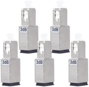 5 Pack SC/UPC Fiber Optic Attenuator 3dB, Fixed Single Mode Fiber Optic Attenuator, SC-UPC Male to Female