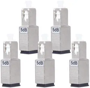 5 Pack SC/UPC Fiber Optic Attenuator 5dB, Fixed Single Mode Fiber Optic Attenuator, SC-UPC Male to Female