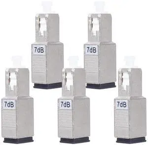 5 Pack SC/UPC Fiber Optic Attenuator 7dB, Fixed Single Mode Fiber Optic Attenuator, SC-UPC Male to Female