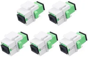 5 Pack SC/APC Fiber Optic Coupler Keystone Jack Modular for Patch Panels and Wall Plates Fiber Optic Cable Adapter SC Singlemode