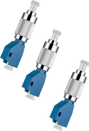 3 Pack FC Male to LC Female Fiber Optic Adapter, Visual Fault Locator Compatible, Single Mode 9/125um Optical Adapter
