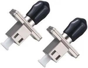 2 Pack ST/UPC Female to LC/UPC Female SingleMode Simplex Fiber Optic Adapter Connector Hybrid Optical Adapter/Coupler, Flange-Type Adapter