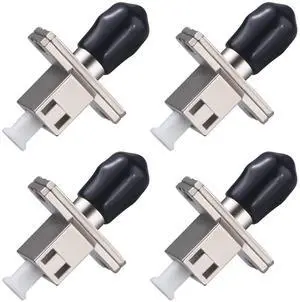 4 Pack ST/UPC Female to LC/UPC Female SingleMode Simplex Fiber Optic Adapter Connector Hybrid Optical Adapter/Coupler, Flange-Type Adapter