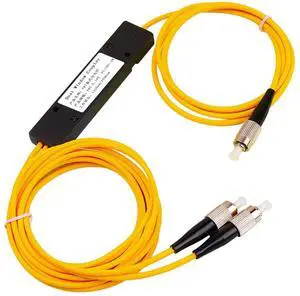 FC/UPC Fiber Optical FBT Splitter 1x2(1 in 2 Out) Singlemode 1310/1550nm for Network Signal Distribution