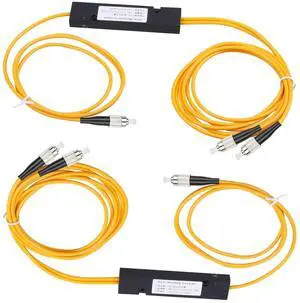 2-Pack FC/UPC Fiber Optical FBT Splitter 1x2(1 in 2 Out) Singlemode 1310/1550nm for Network Signal Distribution