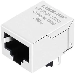 LINK-PP J00-0014NL RJ45 Magjack Connector, 1x1 Port, 10/100 Base-T Ethernet, Through-Hole, EMI Shielded, Gold-Plated Contacts, Tab Down LINK-PP J00-0014NL RJ45 Magjack Connector, 1x1 Port, 10/100 Base-T Ethernet, Through-Hole, EMI Shielded, Gold-Plated Contacts, Tab Down