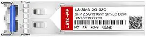 LINK-PP LS-SM312G-02C 2.5Gbps SFP Transceiver, 1310nm, 2km, Duplex LC, SMF, FP/PIN