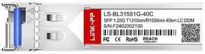 Link-PP LS-BL31551G-40C 1.25Gbps BiDi SFP Transceiver, 1310nm-TX/1550nm-RX, 40km, Simplex LC, SMF, DDM