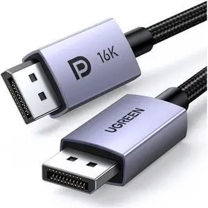 UGREEN 16K DisplayPort Cable 2.1 [VESA Certified] DP2.0 40Gbps Support 8K@240Hz 4K@240Hz HDR, HDCP, DSC 1.2a, Braided Display Port Cable Cord Compatible FreeSync G-Sync Video Card Monitor