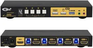 CKL 8K HDMI 2.1 KVM Switch (4 Computers 1 Monitor with EDID)