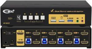CKL 8K HDMI 2.1 KVM Switch (4 Computers 2 Monitors with EDID)