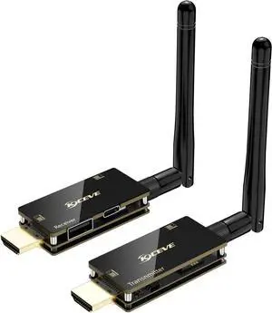 HDMI Wireless Transmitter and Receiver with USB Mouse/Keyboard Port, with KVM Function Wireless Extender Kit with Antenna, No Shell Desigh for Better Heat Dissipation, 200m/656ft Range