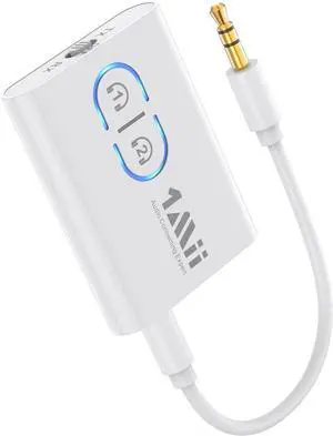 1Mii Bluetooth Transmitter Receiver for TV/Airplane to Headphones, Bluetooth 5.3 AUX/RCA Audio Adapter with AptX Adaptive/Low Latency/HD Audio, Dual Link, Wireless Receiver for Home Stereo, Boat, Gym