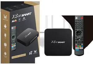 XS97SMART Android TV Box, Amlogic S905Y4 Quad-Core A35, 4GB RAM 32GB ROM, 4K Ultra HD, Dual-Band Wi-Fi, BT 5.0, Voice Remote, Smart Media Player for Streaming/Gaming