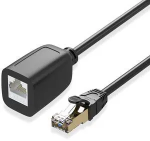 CableCreation Cat 8 Ethernet Cable,Cat8 Extension Cable, Double Shielded Highly Speed 40Gbps 2000MHz FTP Patch Cord, UV Resistant LAN Cable,  Black 1m