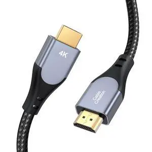 CableCreation HDMI Cable 4K@60Hz, 3ft Grey HDMI 4K Male to Male Cable, Highly-Speed 18Gbps, HDR, 3D for TV, Monitor, PS4/5, Xbox One and More