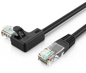 CableCreation CAT6 Ethernet Patch Cable RJ45 LAN Cable Gigabit Network Cord 90 Degree Right Angled,Bandwidth up to 250MHz 1Gbps for PC, Router, Modem, Printer, Xbox, PS4, PS3-,Black  1.8M