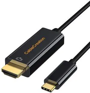 CableCreation USB C to HDMI Cable 10FT Male to Male, Thunderbolt 3/4 Compatible for Home Office, 4K High Speed for Galaxy S24/S24 Ultra/S24+/MacBook Pro/Air/M1,iPad Pro and More - Black