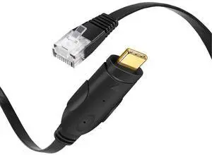 CableCreation USB C to RJ45 Console Cable 6 Feet USB Serial Adapter Compatible with Router, Cisco, NETGEAR, Windows, macOS, Linux, Black CableCreation USB C to RJ45 Console Cable 6 Feet USB Serial Adapter Compatible with Router, Cisco, NETGEAR, Windows, macOS, Linux, Black