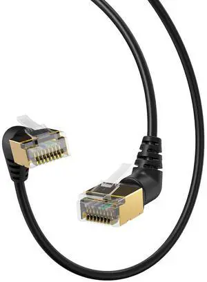 CableCreation CAT8 Ethernet Cable, 360° Rotation CAT8 LAN Network Cable with RJ45 Shielded Connector, 40Gbps 2000Mhz Patch Cord High Speed for Gaming/Router/Modem/Satellite,