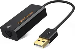 CableCreation USB to Network Adapter, USB 2.0 to 10/100 RJ45 Ethernet LAN Cable Compatible with Windows 10/8.8/8/ 7, macOS X, Black