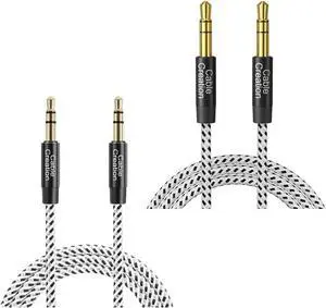 CableCreation 3.5mm Aux Cable 1.8meter+3meter, Male to Male 1/8 Audio Auxiliary Cord Braided Hi-Fi Sound for Car, Headphone Jack, Speaker, Home Stereos